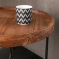thumbnail image 3 of Solid Wood Round End Table, Complementing Modern Decor Table With And An Elegant Iron For Look, 3 of 4