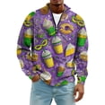 thumbnail image 4 of LNZGNM Mardi Gras Outfits for Men Quarter Zip Plus Size Carnival Graphic Printed Sweatshirt Stand Collar Long Sleeve Tops Novelty Carnival Outfits,Yellow 3XL, 4 of 7