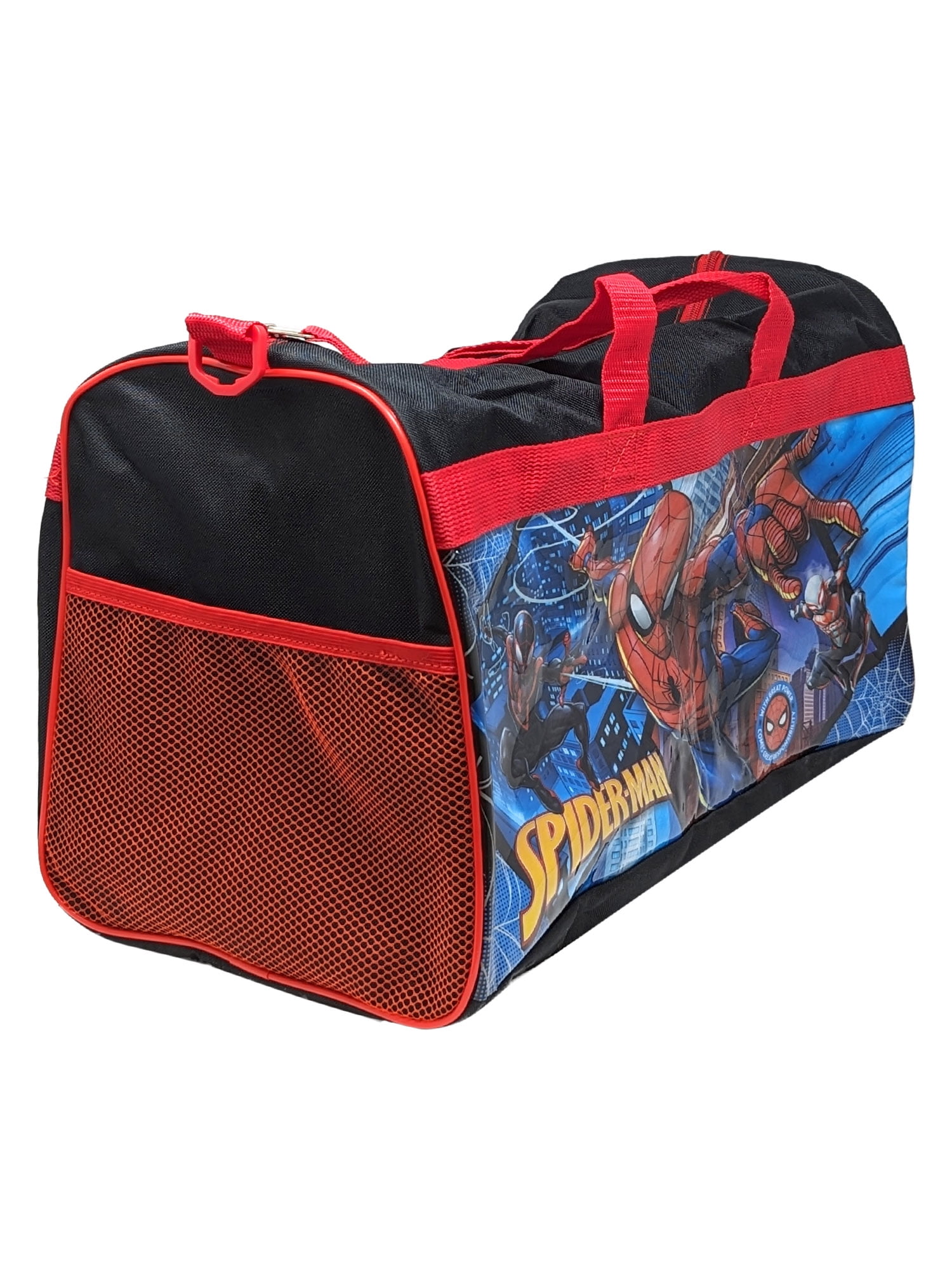 Ruz Spider-Man 600D Polyester Duffle Bag with Printed PVC Side Panels – Durable Travel & Gym Bag for Kids, Spacious Main Compartment, Officially Licensed Marvel Spider-Man Merchandise