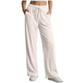 thumbnail image 3 of Horkkom Sweatpants Women Elastic Waist Drawstring Straight Leg Pants Casual Comfy Loose Sweat Pants with Pockets M, 3 of 7