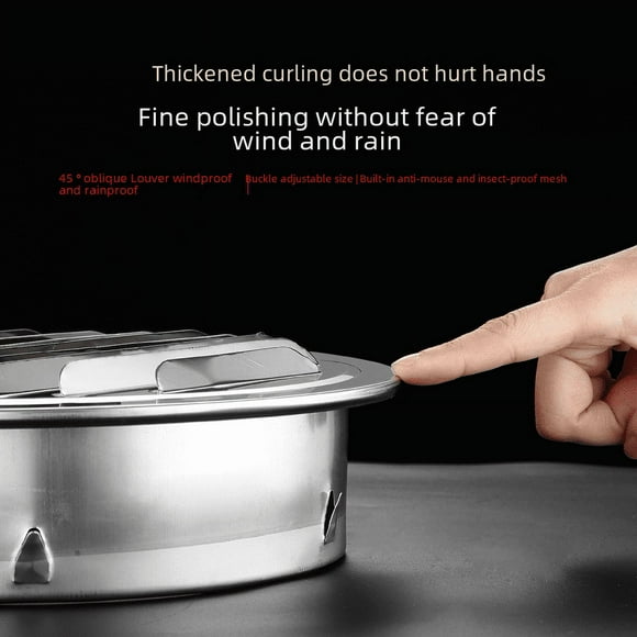 Cubierta de malla de ventilación de campana de aire de acero inoxidable Cubierta de malla de ventilador de escape de conducto Campana de escape de humo de pared exterior de acero inoxidable