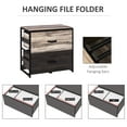 thumbnail image 4 of Office Cabinet With 2 Drawers, Adjustable Metal Hanging Bars For Papers, & Steel Frame, Brown/black, Industrial Storage File Cabinet, Bars, , Theme, 4 of 7