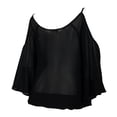 thumbnail image 3 of eVogues Plus Size Sheer Off Shoulder Top with Rhinestone Detail Black, 3 of 4