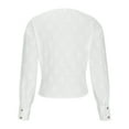 thumbnail image 7 of Mikilon Women's Business V-Neck Shirts Long Sleeve Solid Color Blouses Cinch the Waist Tops, 7 of 7