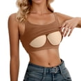 thumbnail image 3 of Camisole with Built In Bra , Summer Tank Tops , Gray Tank Top Women's Camisole Vest With Chest Pad Summer White Base Vest With Chest Top, 3 of 6
