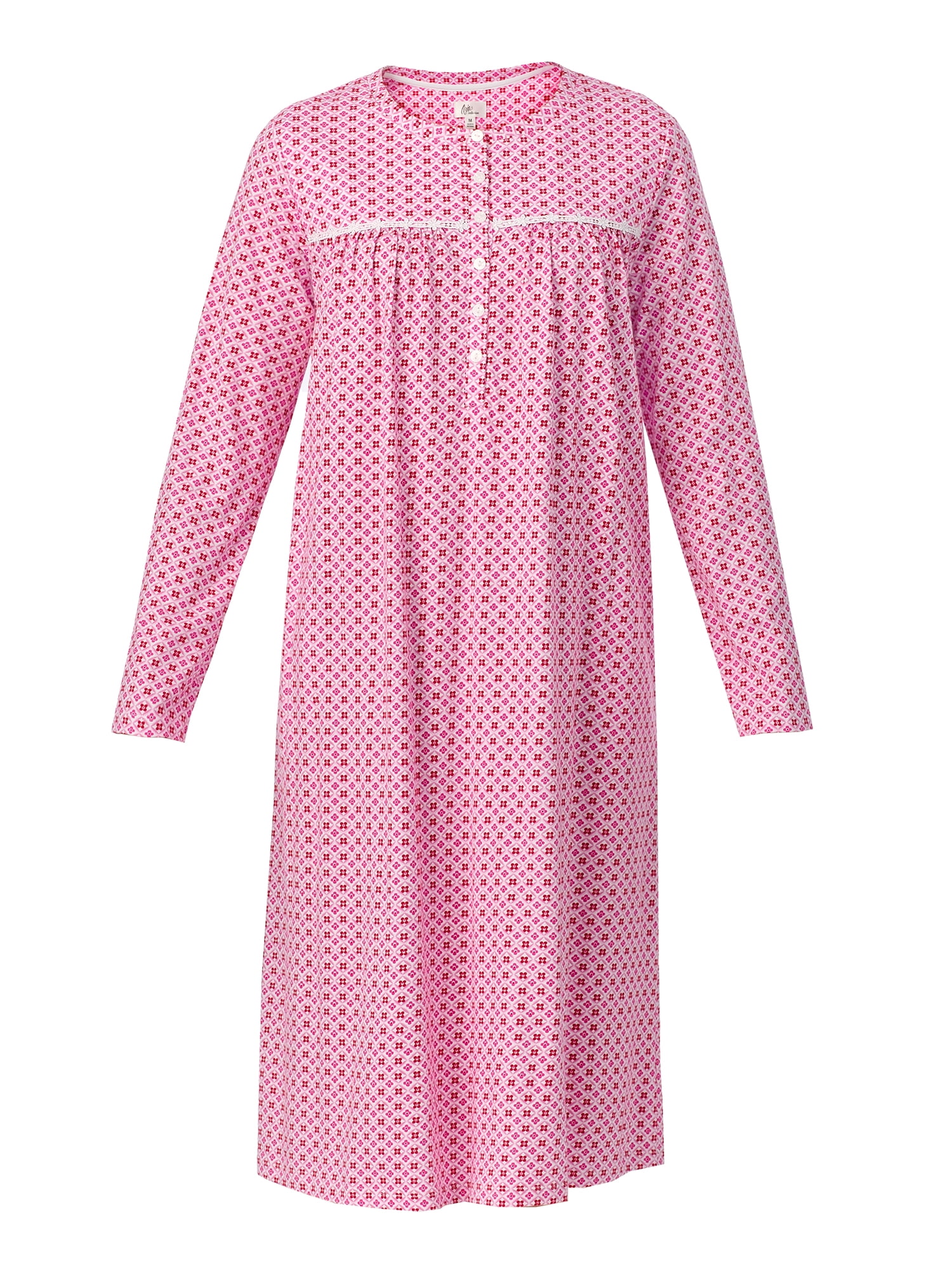 Aria Women’s 100% Cotton Long Sleeve Ballet Nightgown, Sizes XS-5X