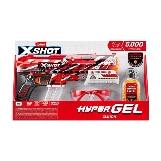 XSHOT Hyper Gel Clutch Blaster, Manual Prime Gel Blaster & 5,000