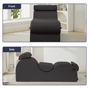 ijuicy Chaise Lounge Chair for Yoga, Chaise Lounge with Headrest, Oversized Yoga Chair Indoor - Dark Gray