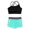 thumbnail image 3 of Linjinx Kids Girls Sports Swimming Workout Outfits Backless Tank Top Camisole Vest with Elastic Wide Geometric Black 14, 3 of 5