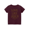 thumbnail image 6 of CCRFTGI Love Like Jesus Cute Shirts for Kids Girls Boys Size 7 Short Sleeve Letter Big Sister Outfit Tee Shirts Summer Trendy Loose Comdy Crew Neck T-Shirts Wine 1-2 Years, 6 of 7