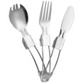 thumbnail image 1 of Titanium alloy cutlery set with hook knife fork spoon 4X10 3 piece set 5cm, 1 of 4