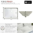 thumbnail image 4 of Stylish Undermount 18-1/4"L White Porcelain Rectangular Bathroom Sink with Pop-Up Drain P-201D, 4 of 10
