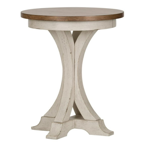 Farmhouse Reimagined White Round Chair Side Table