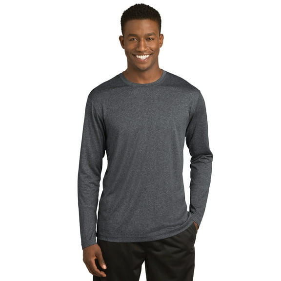 Sport-Tek Long Sleeve Heather Contender Tee. St360ls , ST360LS , Graphite Heather , XX-Large