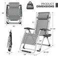 thumbnail image 2 of Magshion Zero Gravity Chair with Cushion, Folding Patio Recliner with Removable Side Tray and Pillow Headrest for Outdoor Lounge, Grey, 2 of 11
