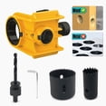 thumbnail image 1 of Door Lock Installation Kit, For Metal or Wood Doors, 2 Adjustable Bushings, Easy Installation with Hole Saw & Anti-Warp Backing Plates (Yellow), 1 of 5