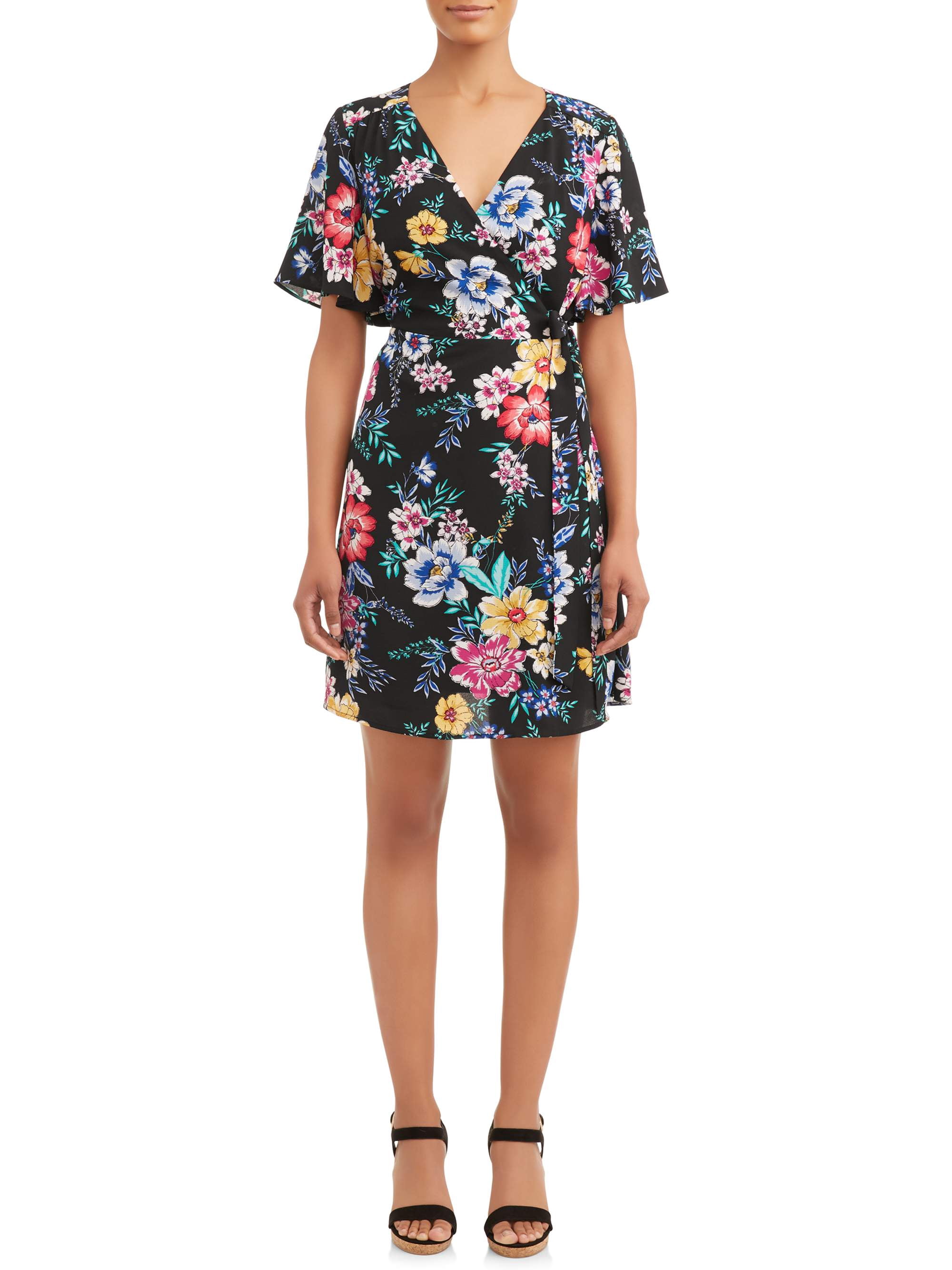 Time and Tru Women's Woven Wrap Dress 