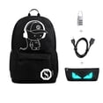 thumbnail image 3 of Bolsa Mochila luminosa con carga USB para hombre a la moda, para bolígrafos escolares de muy buen gusto, regalo (negro) Ndcxsfigh Para Estrenar, 3 of 9