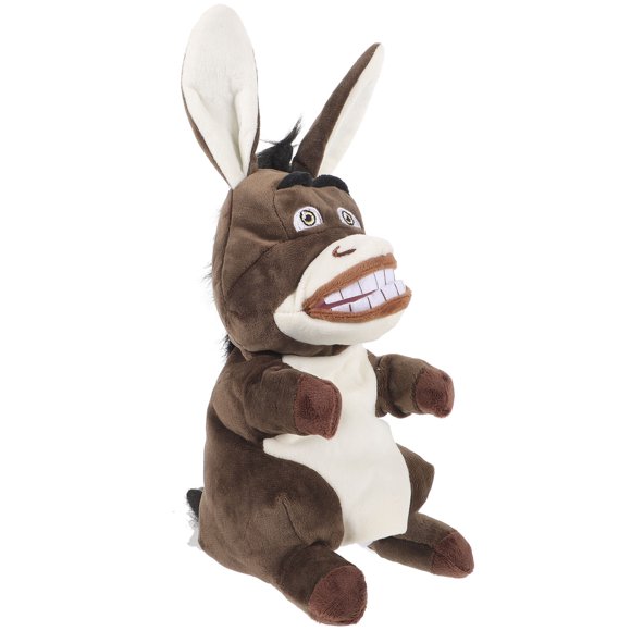 HIAKDOFT 1Set Donkey Hand Puppet Plush Toy Light Brown 11.8x5.1x5.1in Interactive Play Storytelling Children