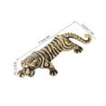 thumbnail image 3 of Dayesque Small Hand-Carved Brass Tiger Figurine Miniature Animal Statue Vintage Office Desk Decor Elegant Ornament, 3 of 8