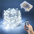 thumbnail image 1 of Luces de hadas, 3M 30 luces LED blancas de cobre con pilas con 8 modos, luces de hadas impermeables IP65 para decoración interior/exterior para dormitorio, Navidad, boda, fiesta, hogar brillar Electrónica, 1 of 5