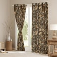 thumbnail image 3 of Rustic Lodge Window Drapes Block 30%-50% Light,Farmhouse Woods Brown Camouflage Camo Kitchen Window Treatments 42Wx63L Inches,Jungle Trees Brown Maple Leaves Nature Decor Window Curtains, 3 of 6
