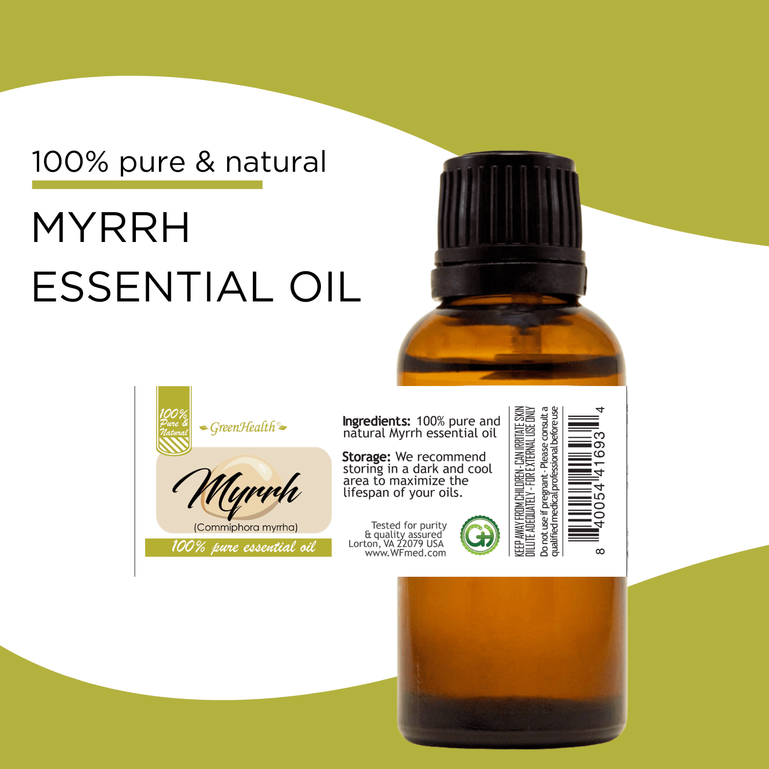 Myrrh Essential Oil - 2 fl oz - Amber Glass Bottle w/ Cap