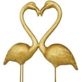thumbnail image 4 of 15" x 24" Gold Polystone Flamingo Sculpture, by DecMode, 4 of 7