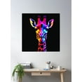 thumbnail image 2 of Neon Cyberpunk Giraffe – Futuristic Wildlife Art Poster Wall Art, Modern Wall Decor For Living Room Bedroom, 30x30 UNFRAMED, 2 of 3