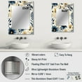 thumbnail image 4 of Designart "Seashell Coastal Serenity" Floral Wall Mirror, Printed Blue Wall Mirror, Traditional Bathroom Wall Mirror, Decorative Floral Mirror - 30x40 Inch, 4 of 5