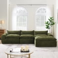 thumbnail image 3 of [VIDEO]116'' Modern Modular Sectional Sofa with Ottoman, Chenille Comfy Cloud Boneless Couch with Deep Seat, High Density Foam without Frame, Free Combination, Legless Design for Living Room&Apartment, 3 of 9