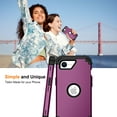 thumbnail image 4 of for iPhone 16e Back Case, Phone Case Heavy Duty 2 in 1 Rugged Shockproof Protection Hybrid Hard PC Bumper Drop Protective Silicone for Girls Women Boys Men for iPhone 16e, Purple, 4 of 7