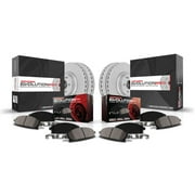 Power Stop Front and Rear Geomet Coated Brake Rotor and Pad Kit CRK6705