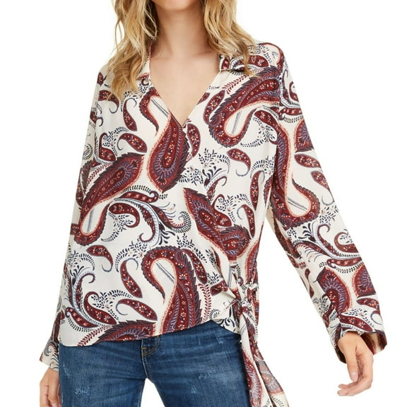 Leyden Womens Paisley Wrap Blouse, Multicoloured, Small