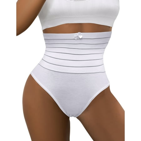 

ohyeahlady Tummy Control Panties for Women Postpartum High Waist Slimming Under Wear Girdle Cotton Shaping Thong