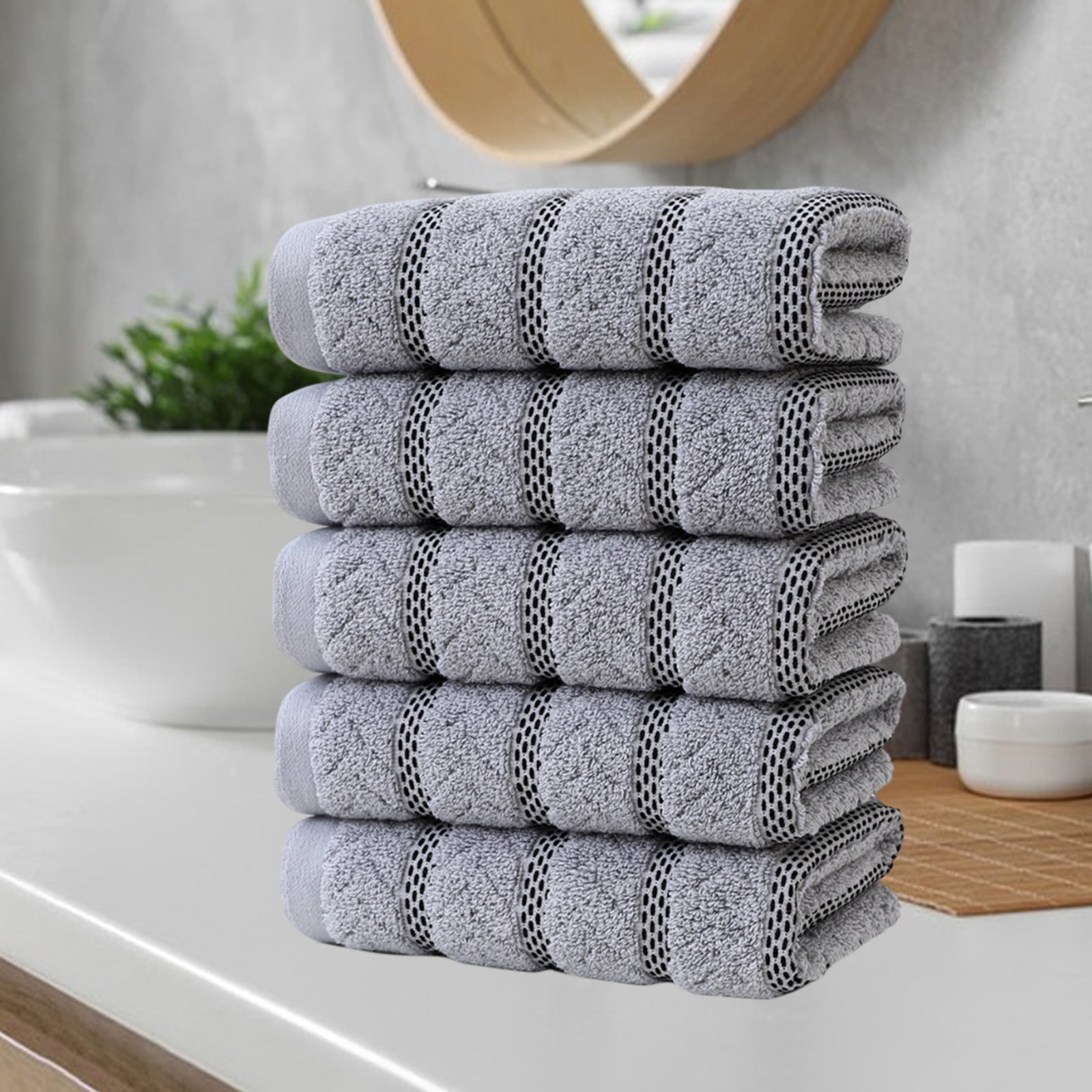 Specollect Clearance 5Pcs Classic Turkish Towels Luxurious 100% Turkish Cotton Washcloths, Highly Absorbent & Quick Dry, Face Towels Wash Cloths for Hotel, Spa & Gym