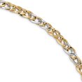 thumbnail image 1 of Beautiful 14k Two-Tone Polished Textured Bracelet, 1 of 2