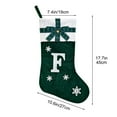 thumbnail image 3 of Luoshdecor 18 inch Green Christmas Stockings,Soft Knit Cuff Velvet Christmas Stockings with Plaid Bow,White Alphabet Embroidered Christmas Stocking for Home Hanging Christmas Party Favor (F), 3 of 8