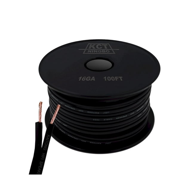 Cable de altavoz KCT 16 AWG, 1,5 mm², 30,48 m, CCAM, cobre