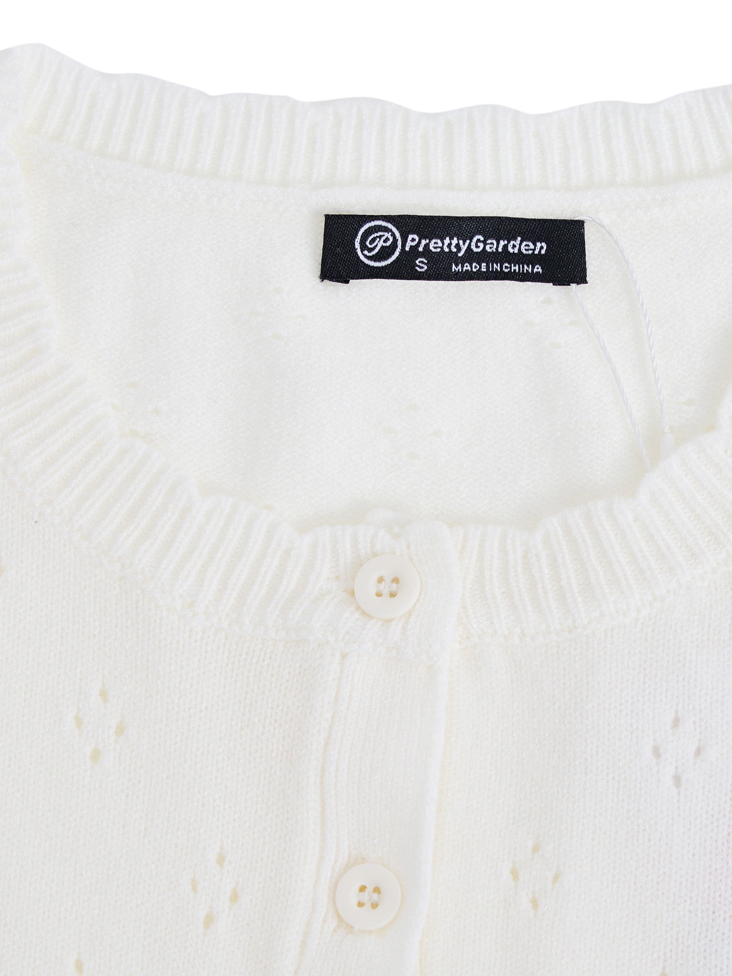 PRETTY GARDEN Women's Pointelle Cardigan, Sizes S-XXL