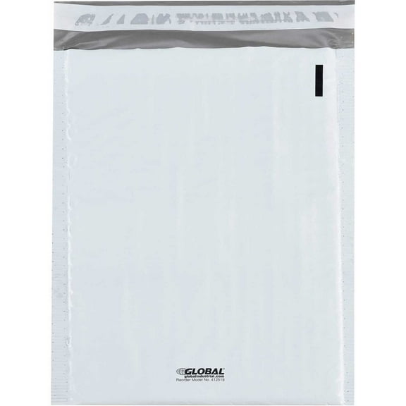 #1 Bubble Lined Poly Mailers, 7-1/4"W x 12"L, White, 100/Pk