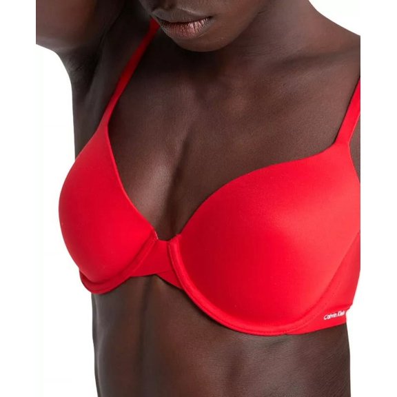 Calvin Klein Women's Perfectly Fit Full Coverage T-Shirt Bra, Rouge Red 34D