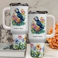 thumbnail image 3 of 40oz Puffin Bird Lover Tumbler – Personalized Stainless Travel Mug with Lid and Straw – Cute Animal Gift Idea for Girls Women Birthday or Christmas Occasion, 3 of 6