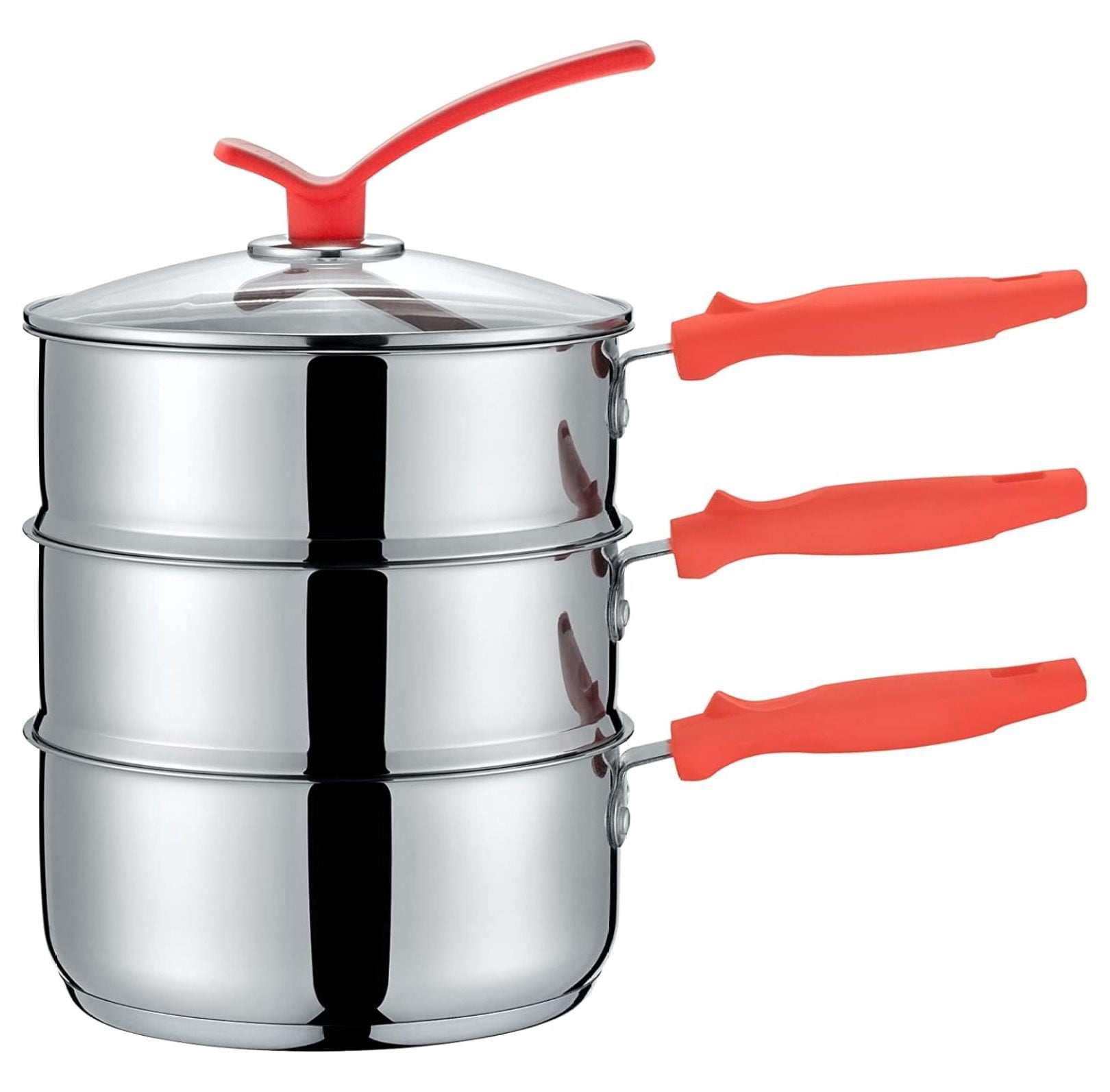DaiZuY 3 Quart Premium Double Boiler - Stainless Steel Multi Pot Steamer Cookware 2 Tiers (Induction Compatible)