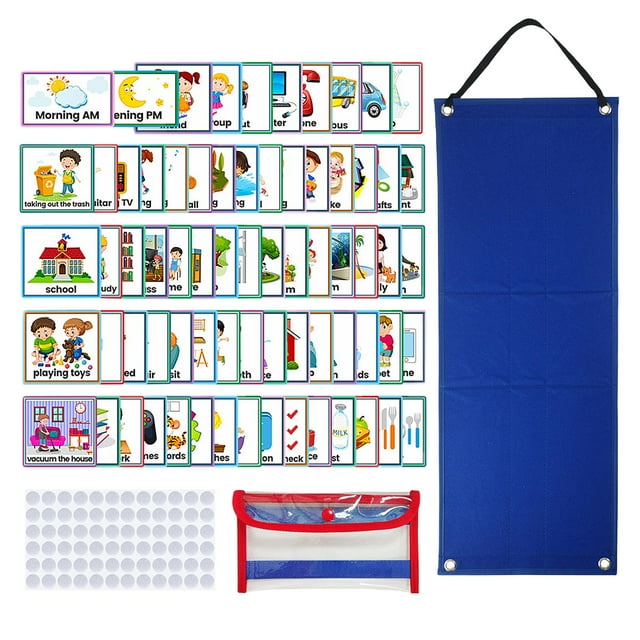 Calendario Visual CUTICAT para niños 72 Uds. tarjetas de rutina 70 Uds. tarjetas Visuales