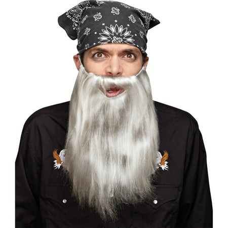 Morris Costumes Straight 12Inch Beard Basic Grey One Size Fits Most, Style MR173035