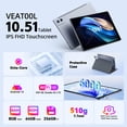 thumbnail image 3 of VEAT00L Android 14 Tablet ,10.51inch Tablets, Octa Core, 8GB RAM +64GB ROM ( 256GB Expand ), FHD IPS 1920 * 1200,6000mAh Battery, 2.4/5Ghz WiFi,GPS, Dual Sim Slot,Case&Stylus,Widevine L1,Split Screen, 3 of 9