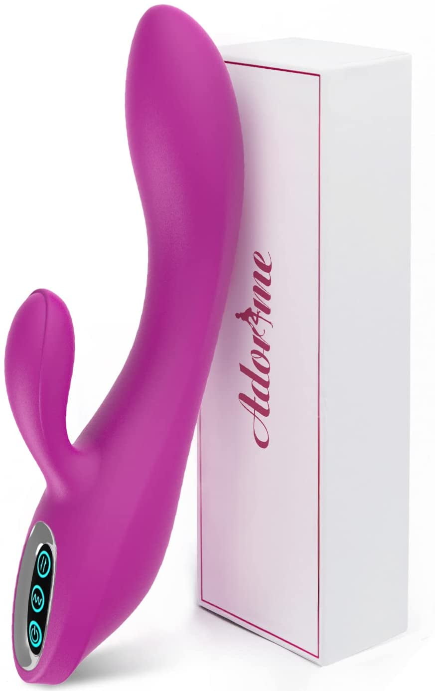 Sientice G-Spot Rabbit Vibrator Clitoris Stimulator Silicone Vaginal Anal Dildo Massager for Women Maturbation, Sex Toys for Couples Sex Things(Purple)