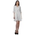 thumbnail image 2 of Moomaya Robe Chemise en Crêpe Poly pour Femmes Manches à Volants Imprimées Tenue d'Été Décontractée, 2 of 4