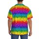 thumbnail image 3 of Balery Bright Rainbow Camisa Casual de Manga Corta con Botones para Hombre, Texturizada, Estilo Cubano, para Playa, Verano-X-Large, 3 of 5